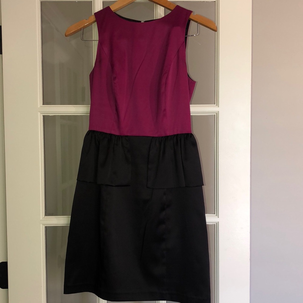 Black and pink satin cocktail dress small